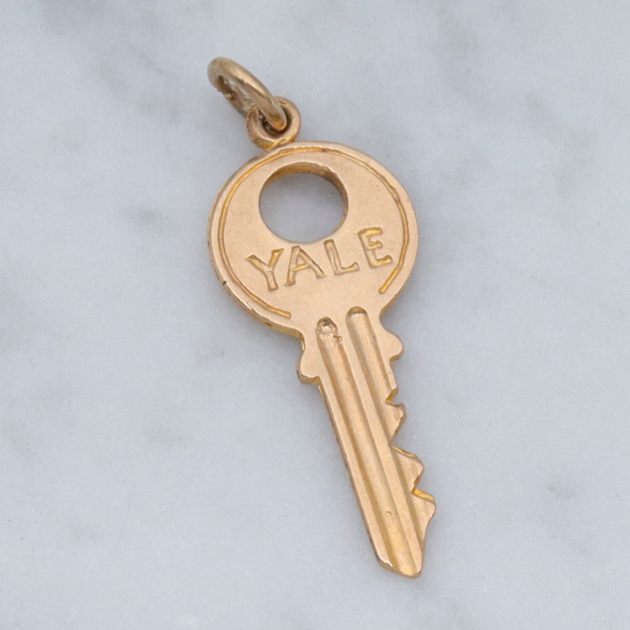Vintage English 9k gold Yale house key charm